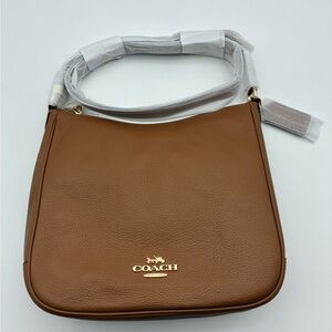 Coach Light Saddle Pebbled Leather Shoulder Bag in Light Saddle